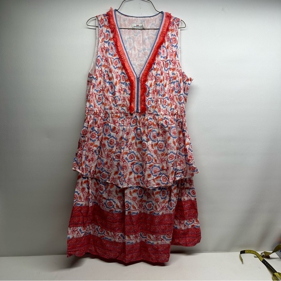 Vineyard Vines Floral Sleeveless Red Dress size XL - Picture 1 of 7